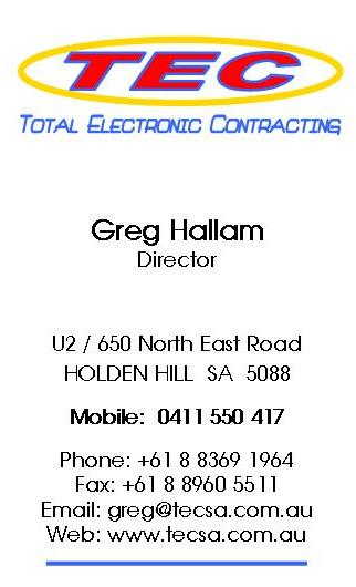 Greg Hallam Business Card