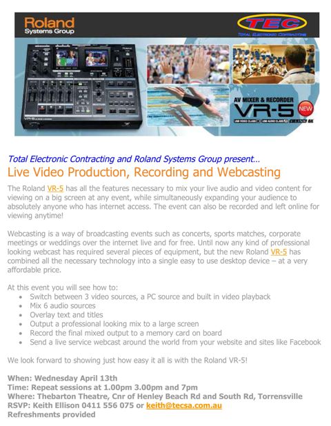 Click to down load the VR5 launch flyer